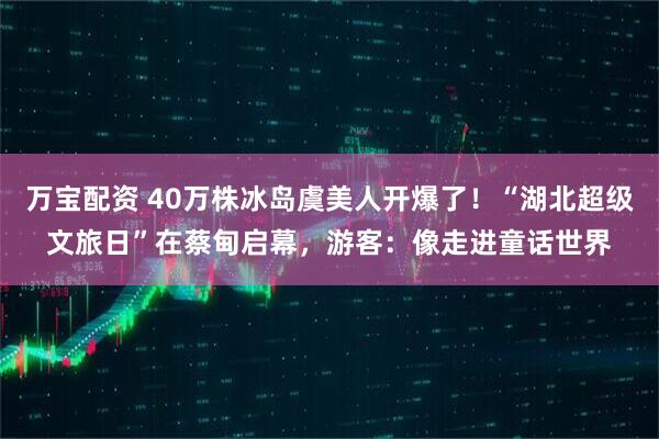 万宝配资 40万株冰岛虞美人开爆了！“湖北超级文旅日”在蔡甸启幕，游客：像走进童话世界